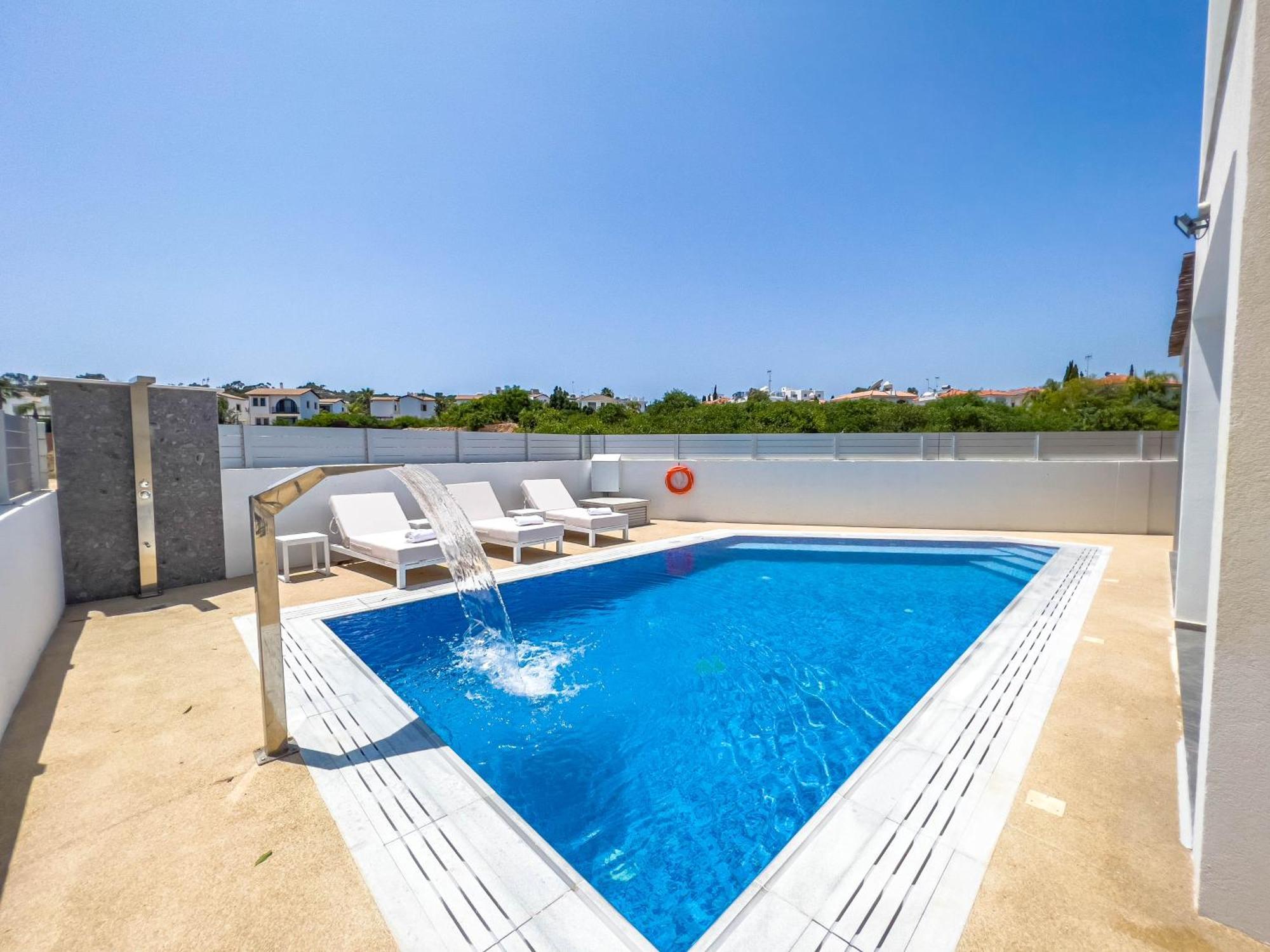 פרוטאראס Geo Panoramic Villa +Pool +Game Room +Gym מראה חיצוני תמונה